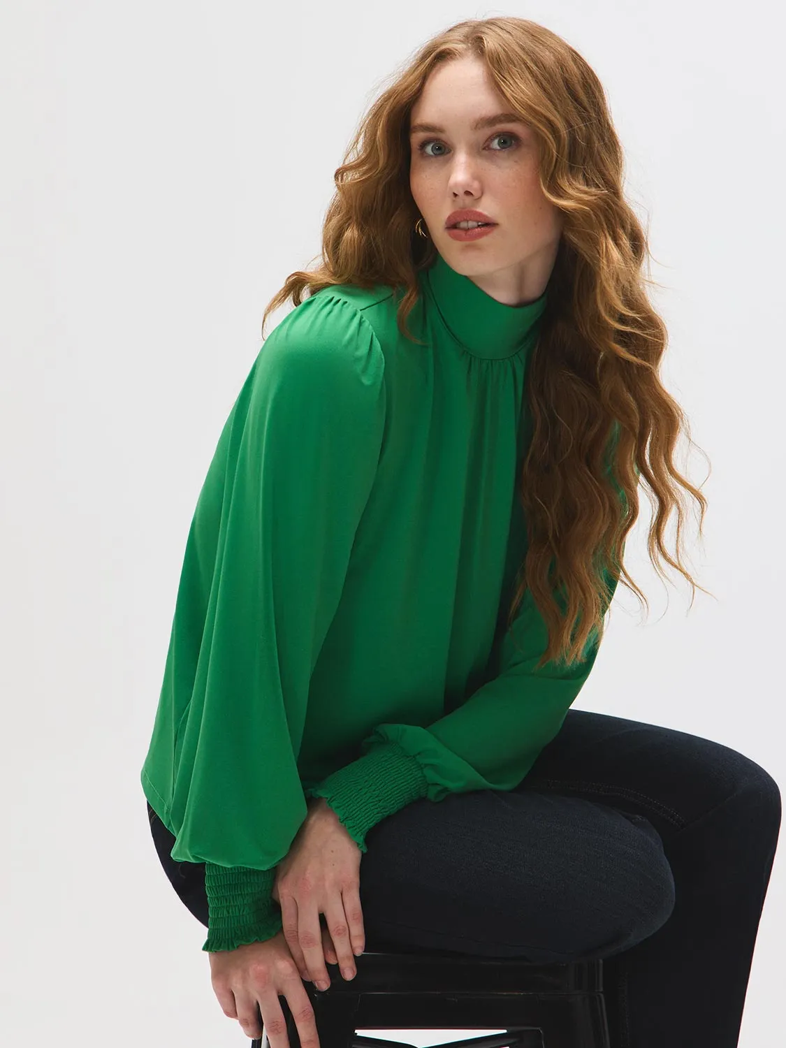 Mock Neck Jersey Top sold by Suzy Shier product image thumbnail 2