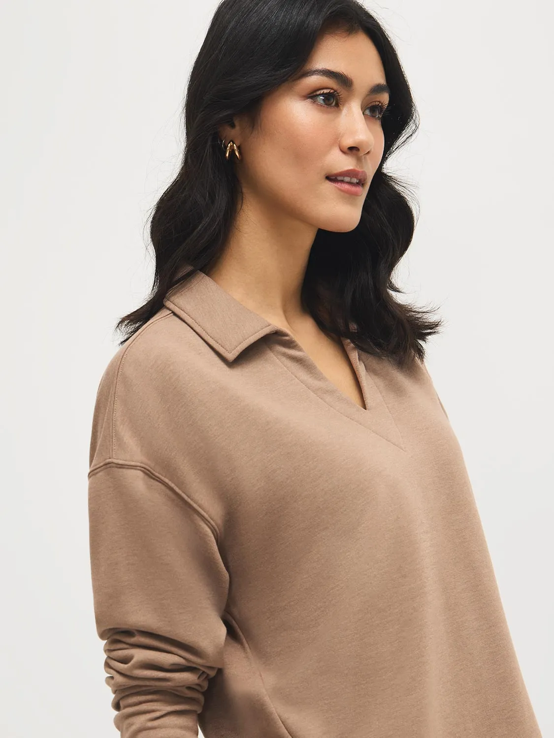 French Terry Johnny Collar Sweatshirt sold by Suzy Shier product image thumbnail 3