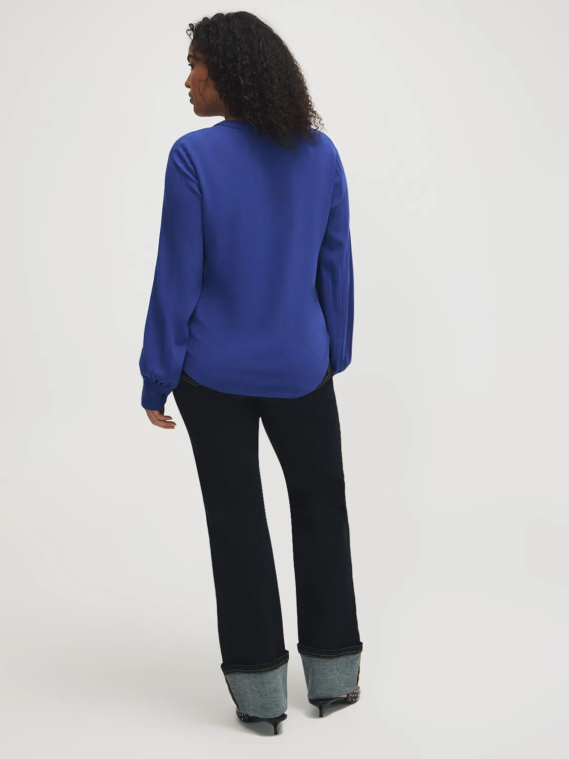 Split Collar Popover Blouse sold by Suzy Shier product image thumbnail 4