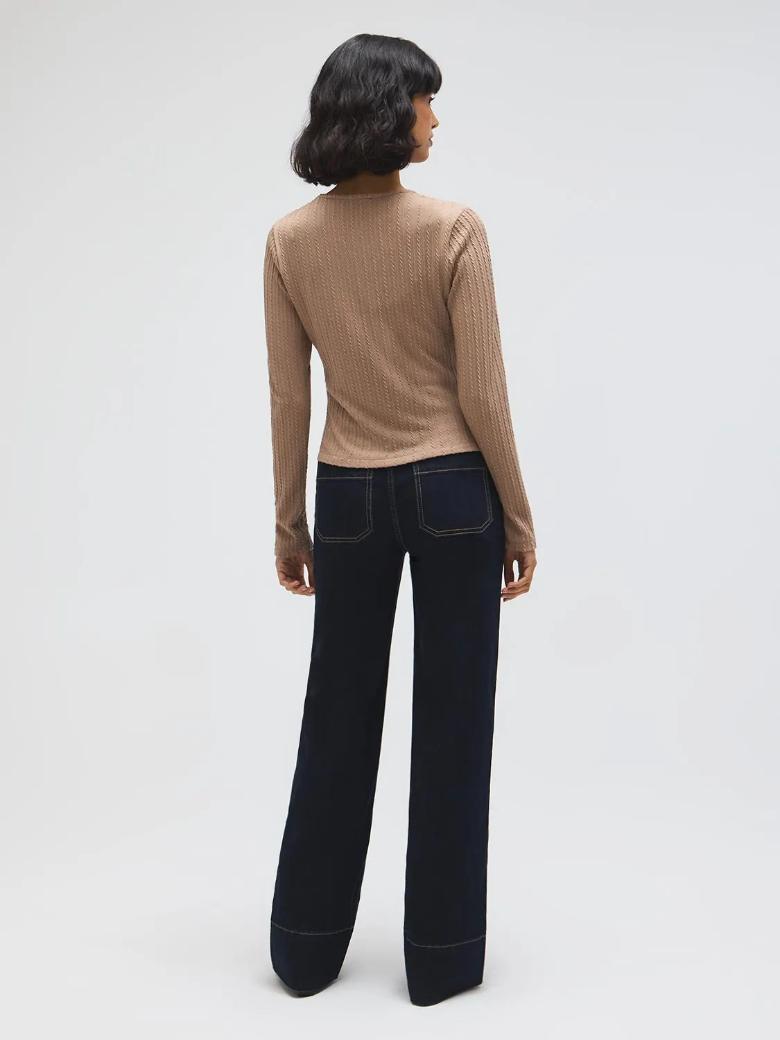 Cable Button-Front Top sold by Suzy Shier product image thumbnail 4