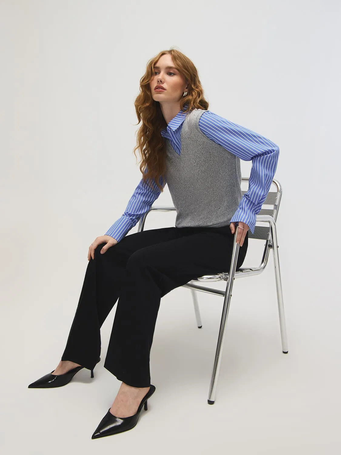 2-Fer Vest With Striped Blouse sold by Suzy Shier