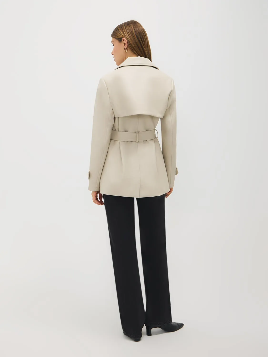 Faux Leather Belted Trench Coat sold by Suzy Shier product image thumbnail 5