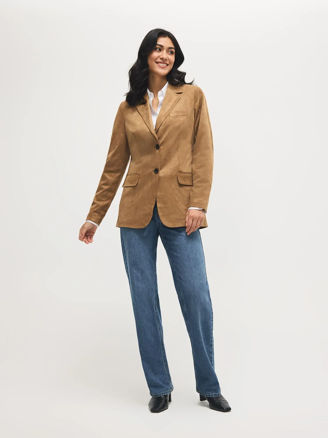 Faux Suede Blazer sold by Suzy Shier product image thumbnail 3