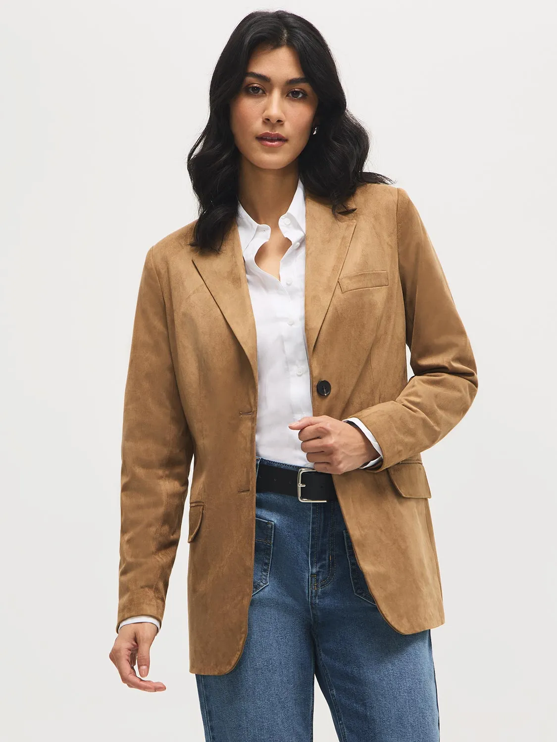 Faux Suede Blazer sold by Suzy Shier