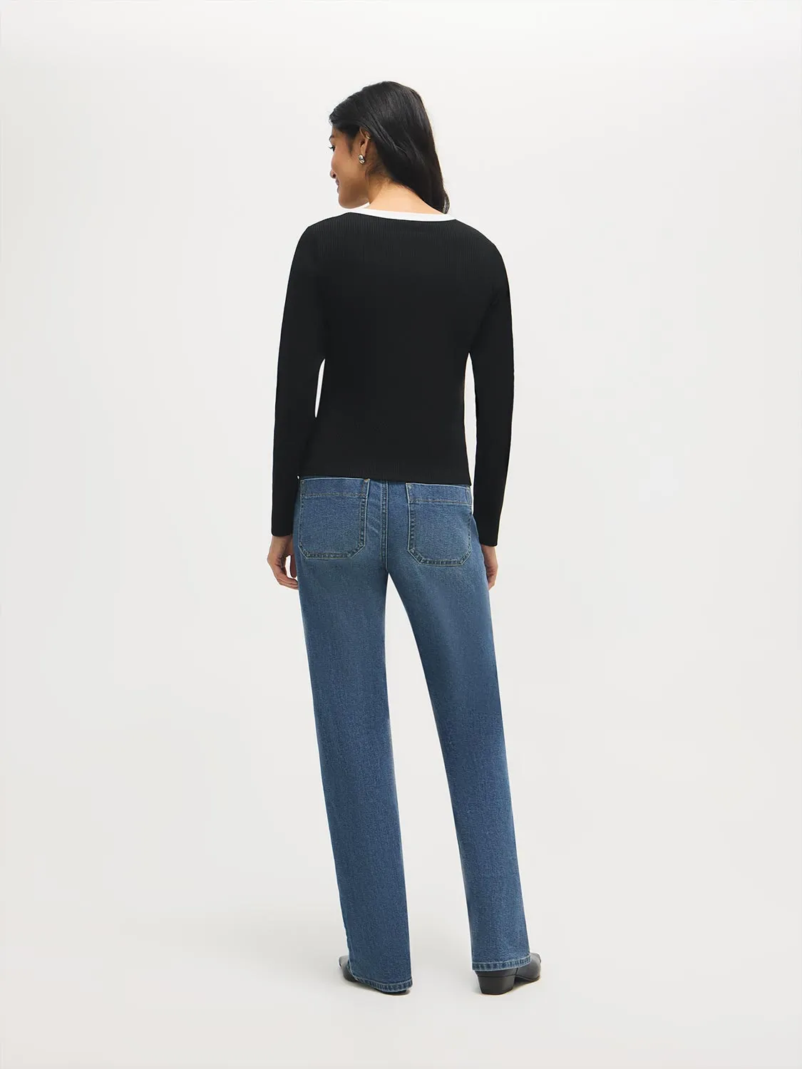 Button-Detail Ribbed Top sold by Suzy Shier product image thumbnail 4