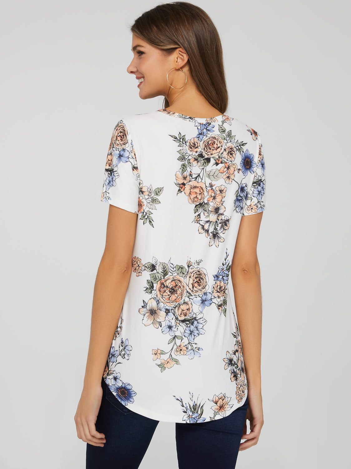 Floral V-Neck Tee sold by Suzy Shier product image thumbnail 4