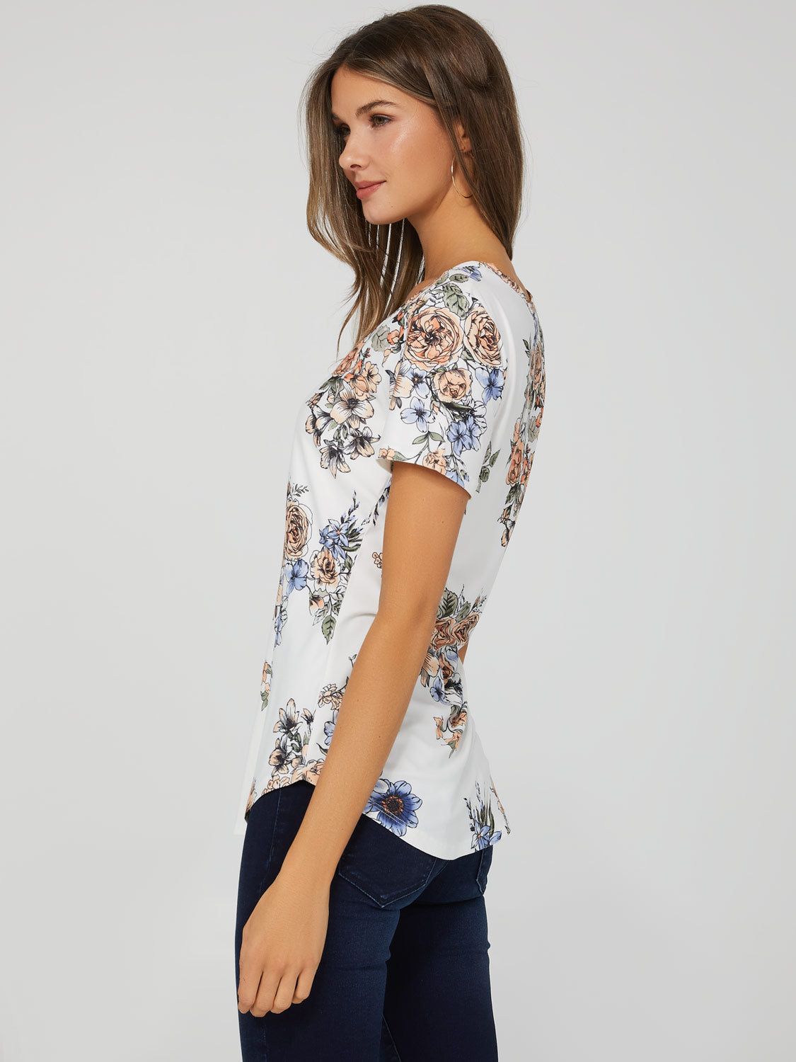 Floral V-Neck Tee sold by Suzy Shier product image thumbnail 3