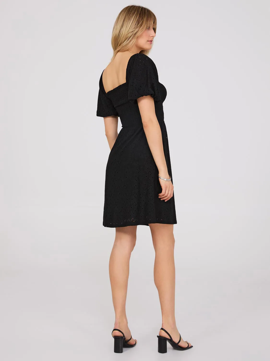 Puff Sleeve Eyelet Dress sold by Suzy Shier product image thumbnail 5