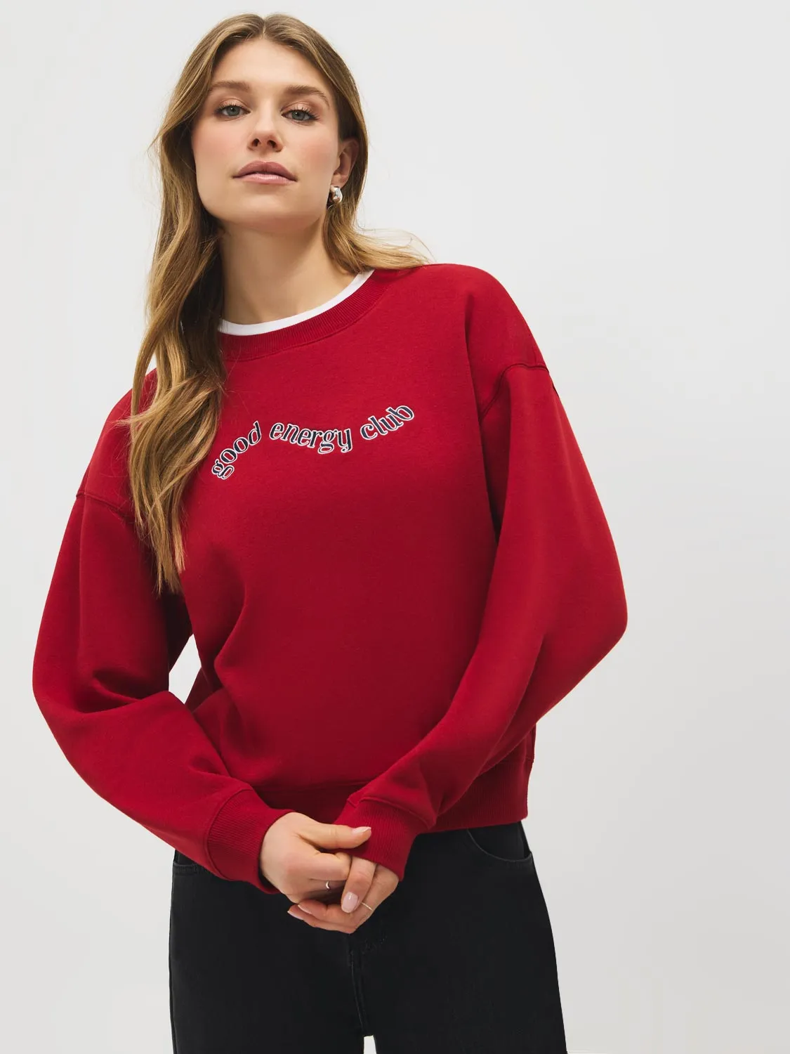 "Good Energy Club" Graphic Sweatshirt sold by Suzy Shier product image thumbnail 4
