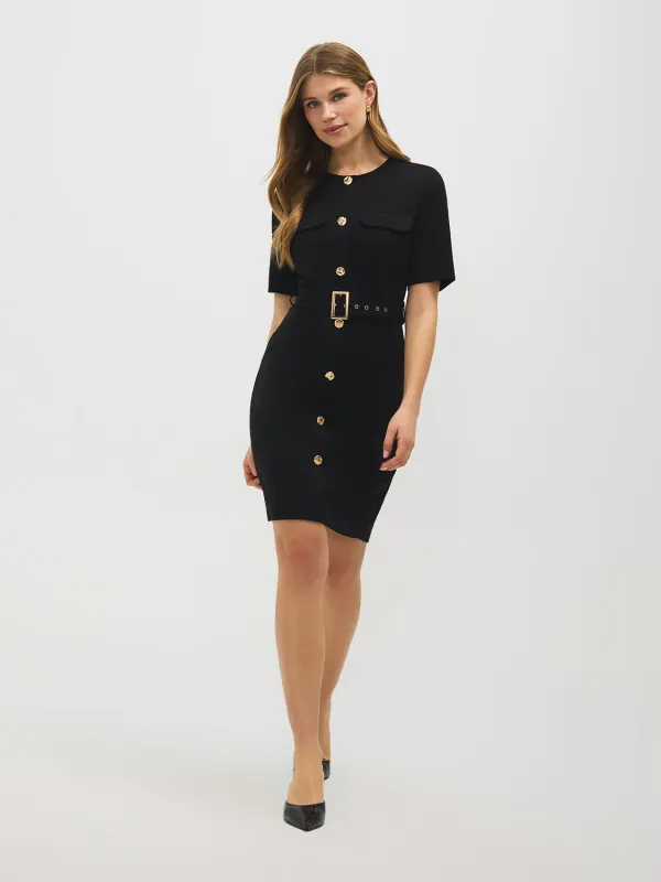 Button-Front Belted Dress sold by Suzy Shier