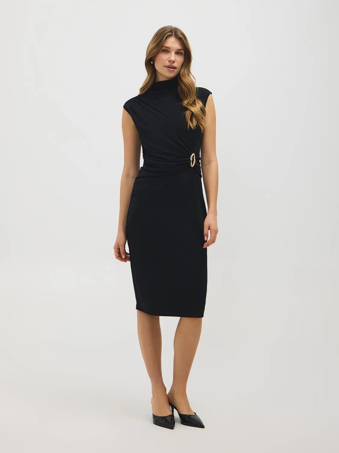 Sleeveless Draped Column Dress sold by Suzy Shier product image thumbnail 3