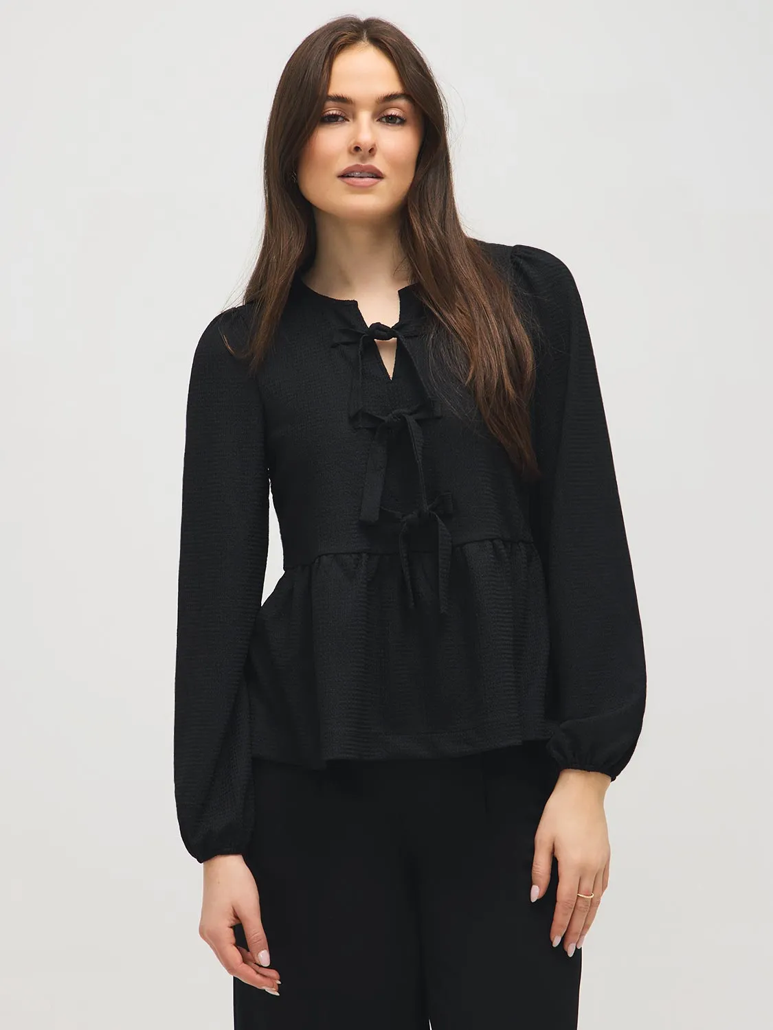 Bow Detail Peplum Top sold by Suzy Shier product image thumbnail 4