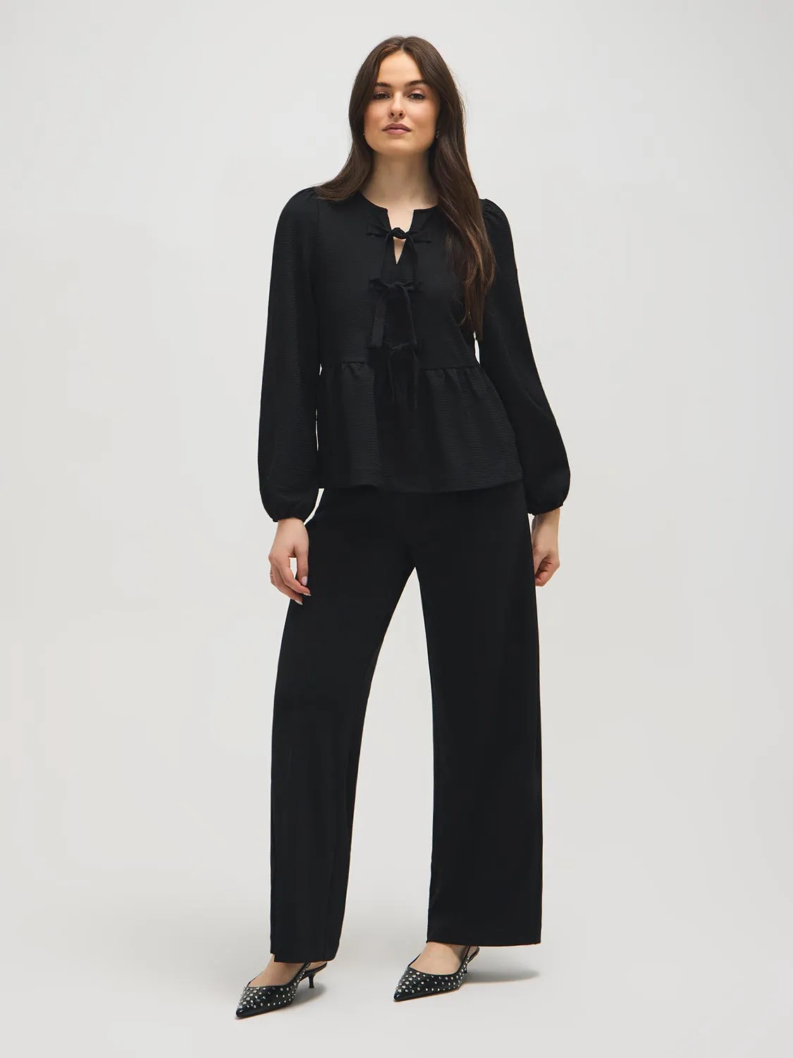 Bow Detail Peplum Top sold by Suzy Shier product image thumbnail 2