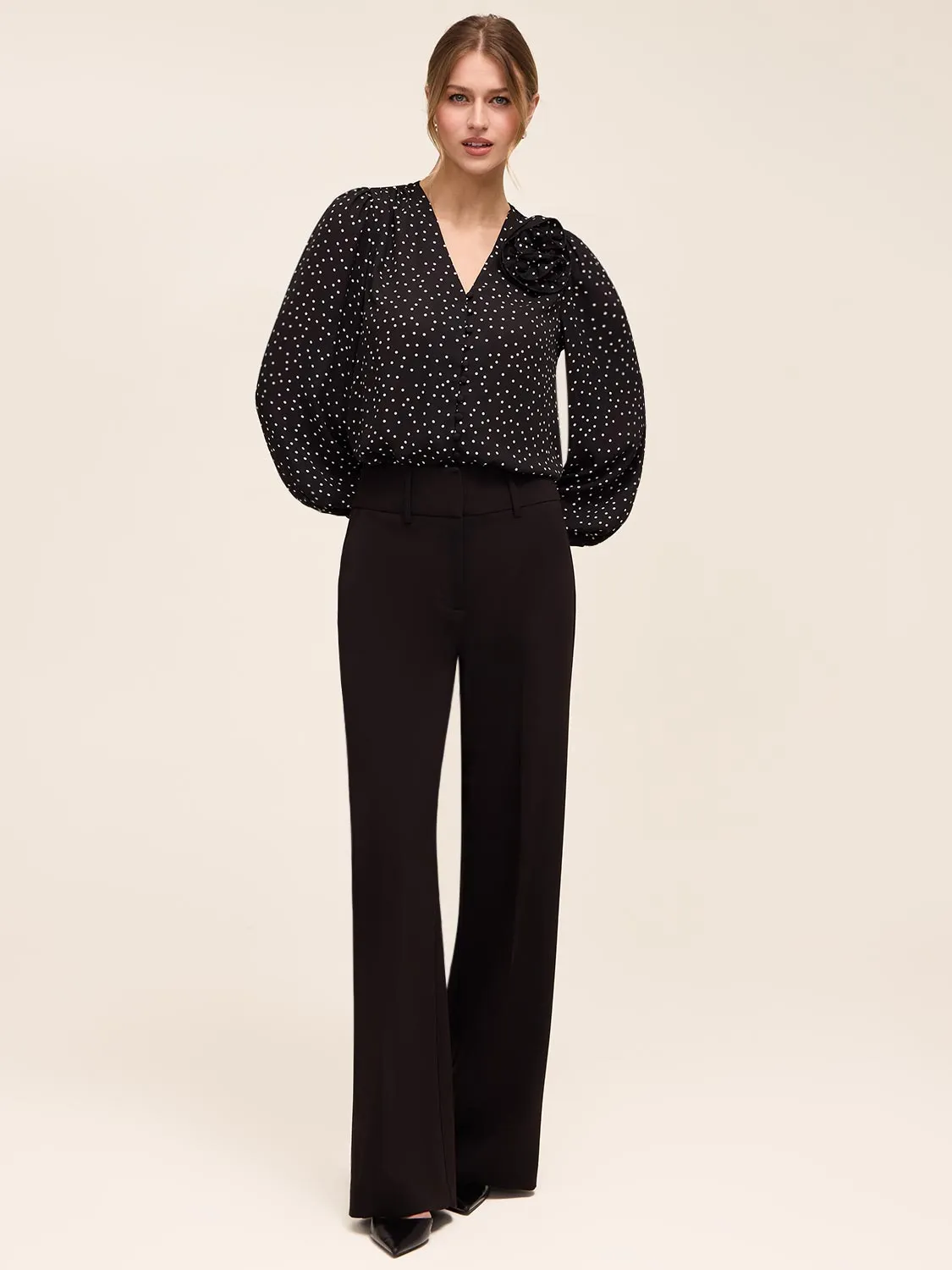 Polka-Dot Blouse With Rosette sold by Suzy Shier product image thumbnail 5