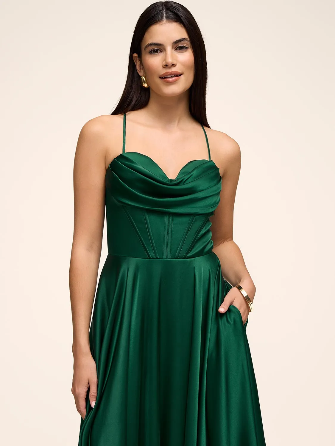 Bustier Satin Gown sold by Suzy Shier product image thumbnail 3