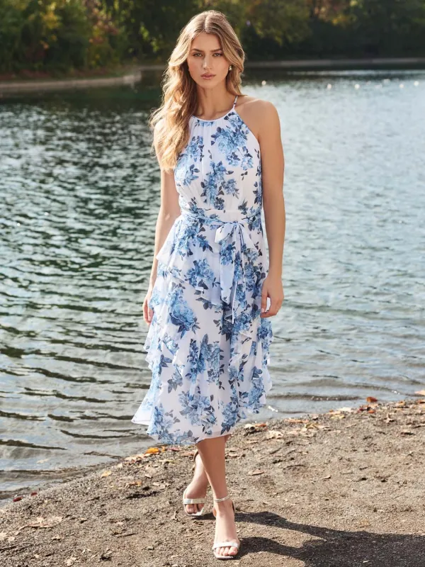 Floral Chiffon Fit & Flare Dress made by Suzy Shier