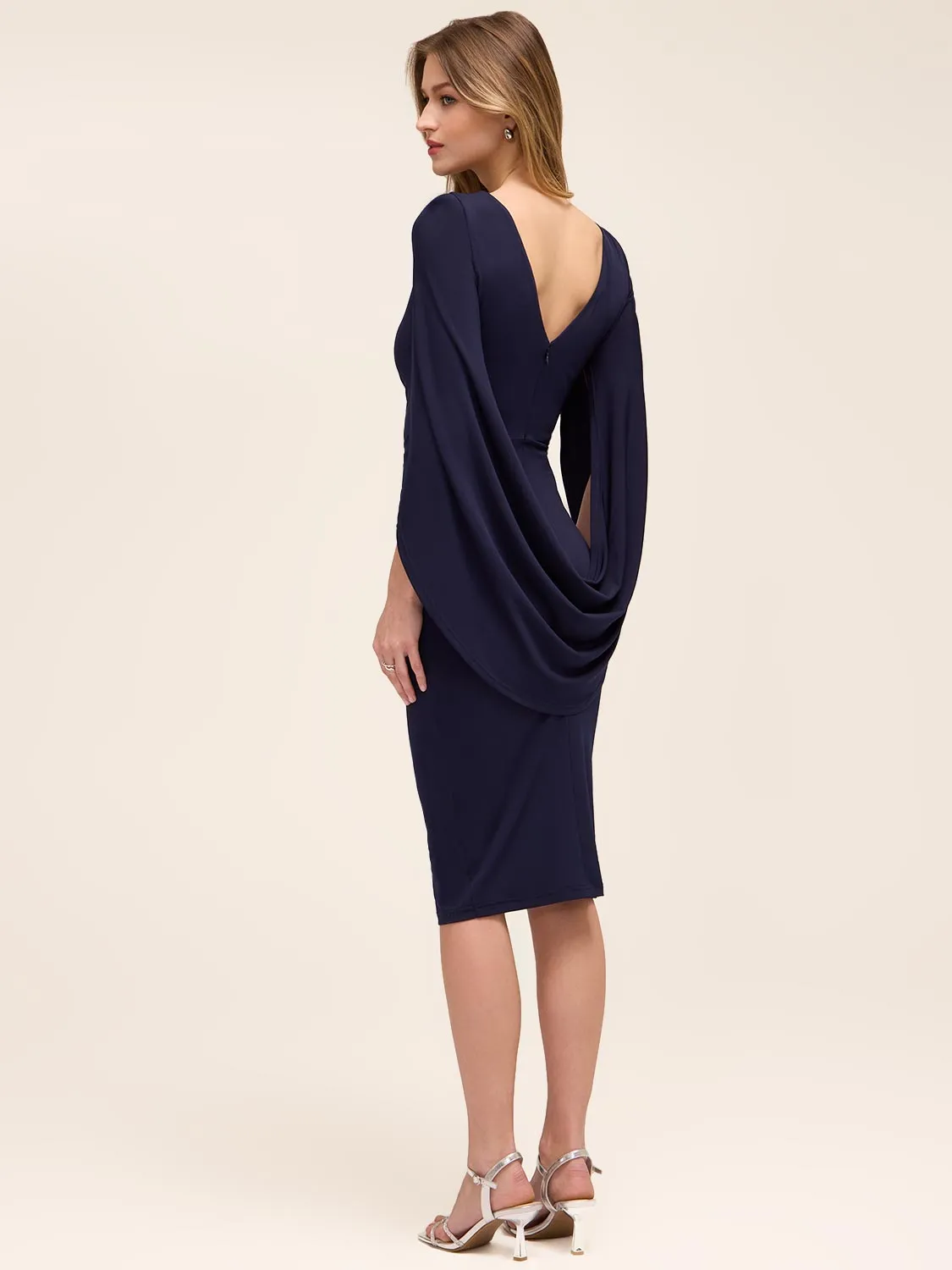 Sheath Dress With Back Cape sold by Suzy Shier product image thumbnail 4