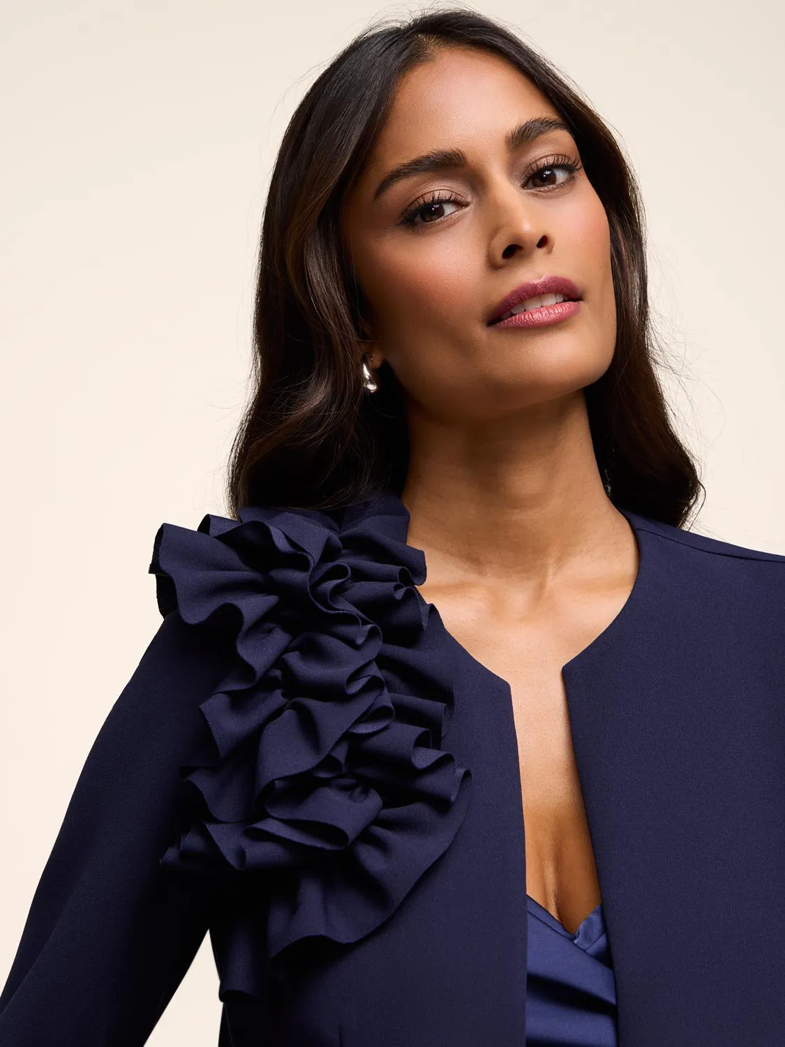 3/4 Sleeve Bolero With Side Ruffle sold by Suzy Shier product image thumbnail 3
