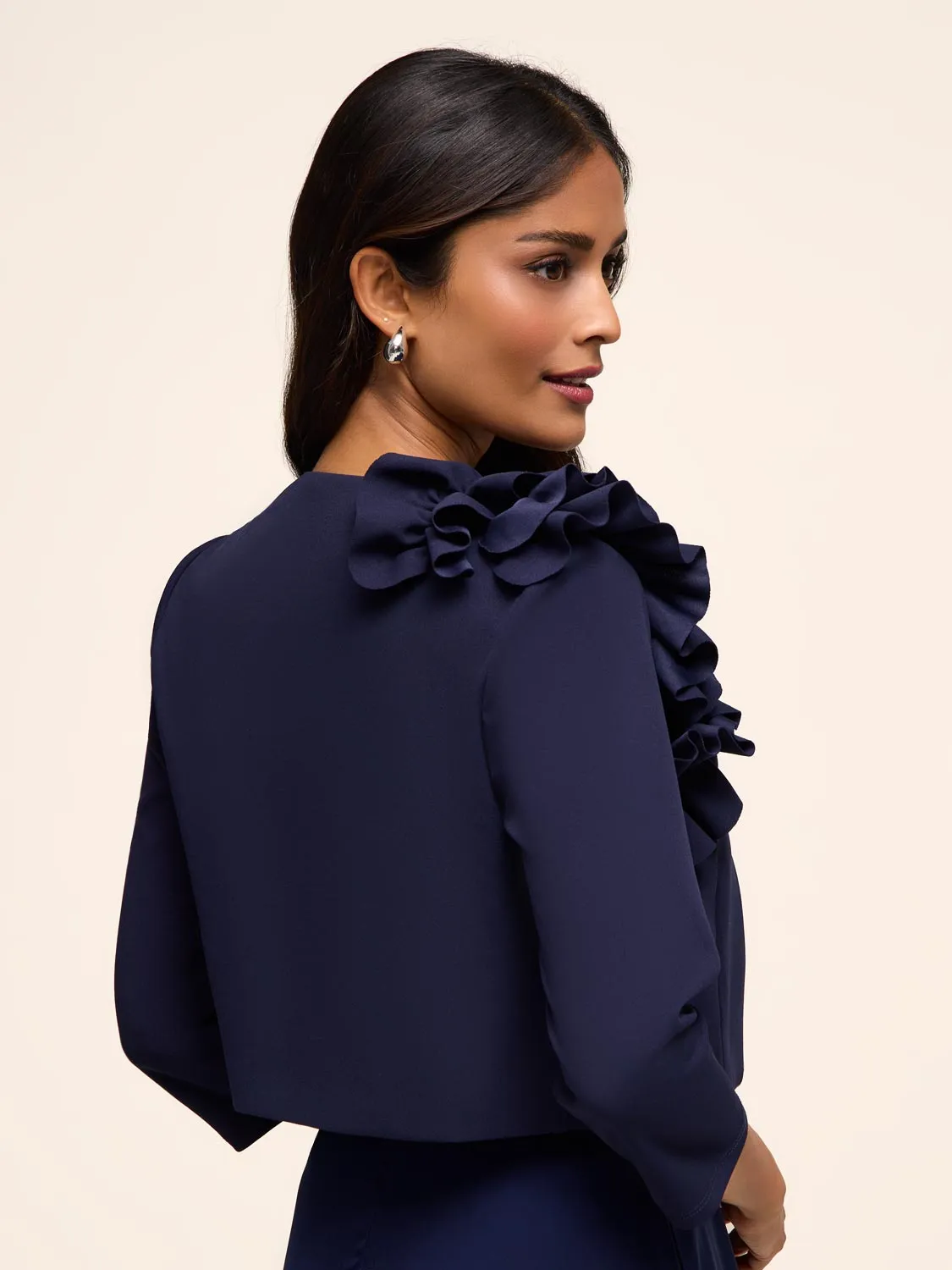 3/4 Sleeve Bolero With Side Ruffle sold by Suzy Shier product image thumbnail 4