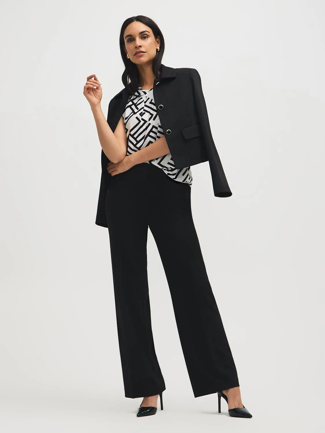 Printed Dolman Sleeve Front Pleat Top sold by Suzy Shier