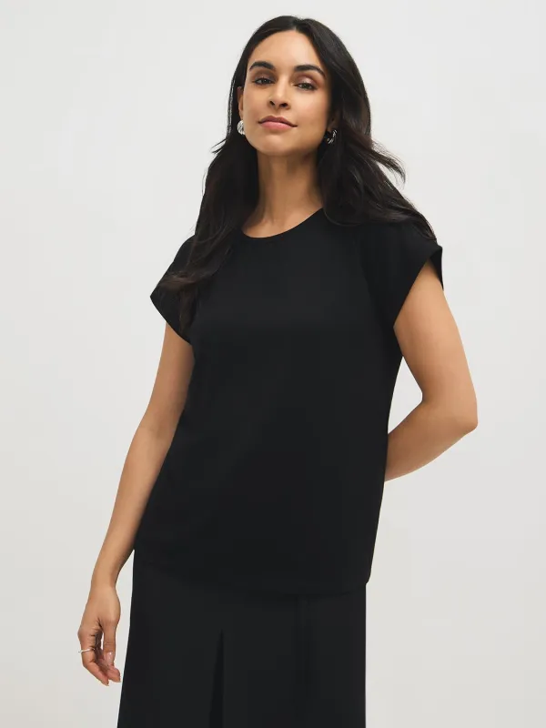 Cuffed Dolman Sleeve T-Shirt sold by Suzy Shier