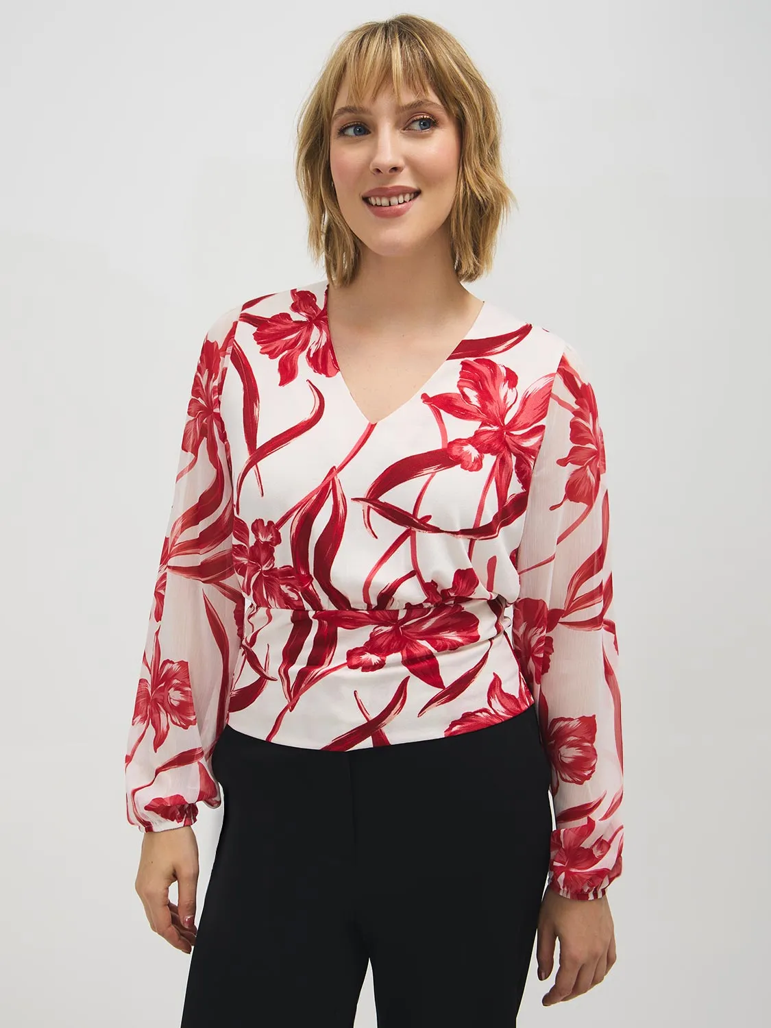 Floral V-Neck Top sold by Suzy Shier product image thumbnail 2