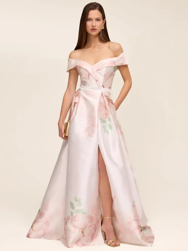 Off-The-Shoulder Floral Ball Gown made by Suzy Shier