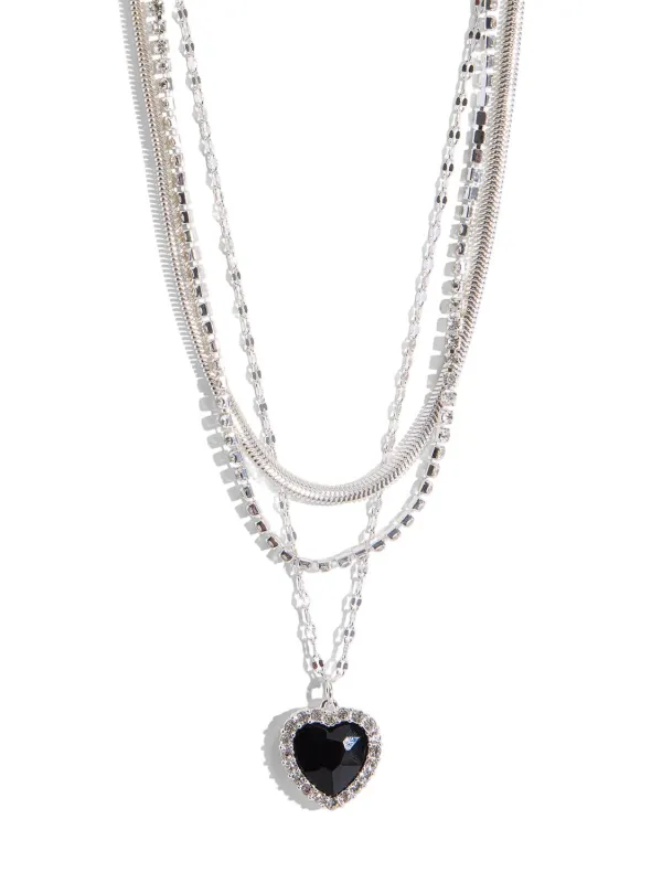 3-Layer Pavé Heart Necklace sold by Suzy Shier