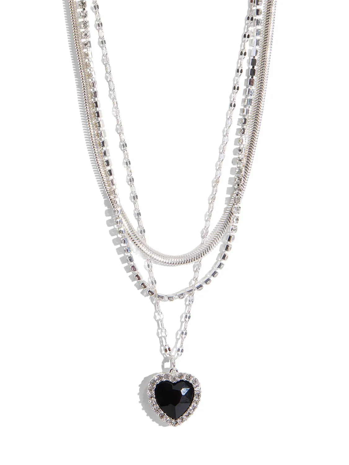 3-Layer Pavé Heart Necklace sold by Suzy Shier