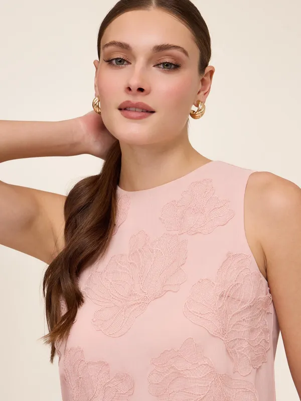 Sleeveless Top With Lace Floral Appliqués sold by Suzy Shier