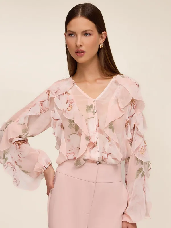 Floral Ruffle Blouse made by Suzy Shier
