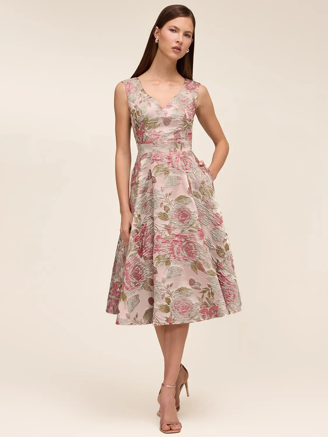 Jacquard Floral Midi Dress sold by Suzy Shier product image thumbnail 4