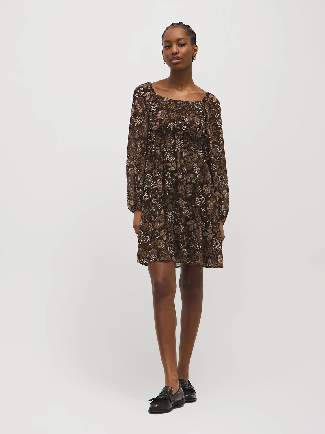 Printed Smocked Mini Dress sold by Suzy Shier product image thumbnail 3