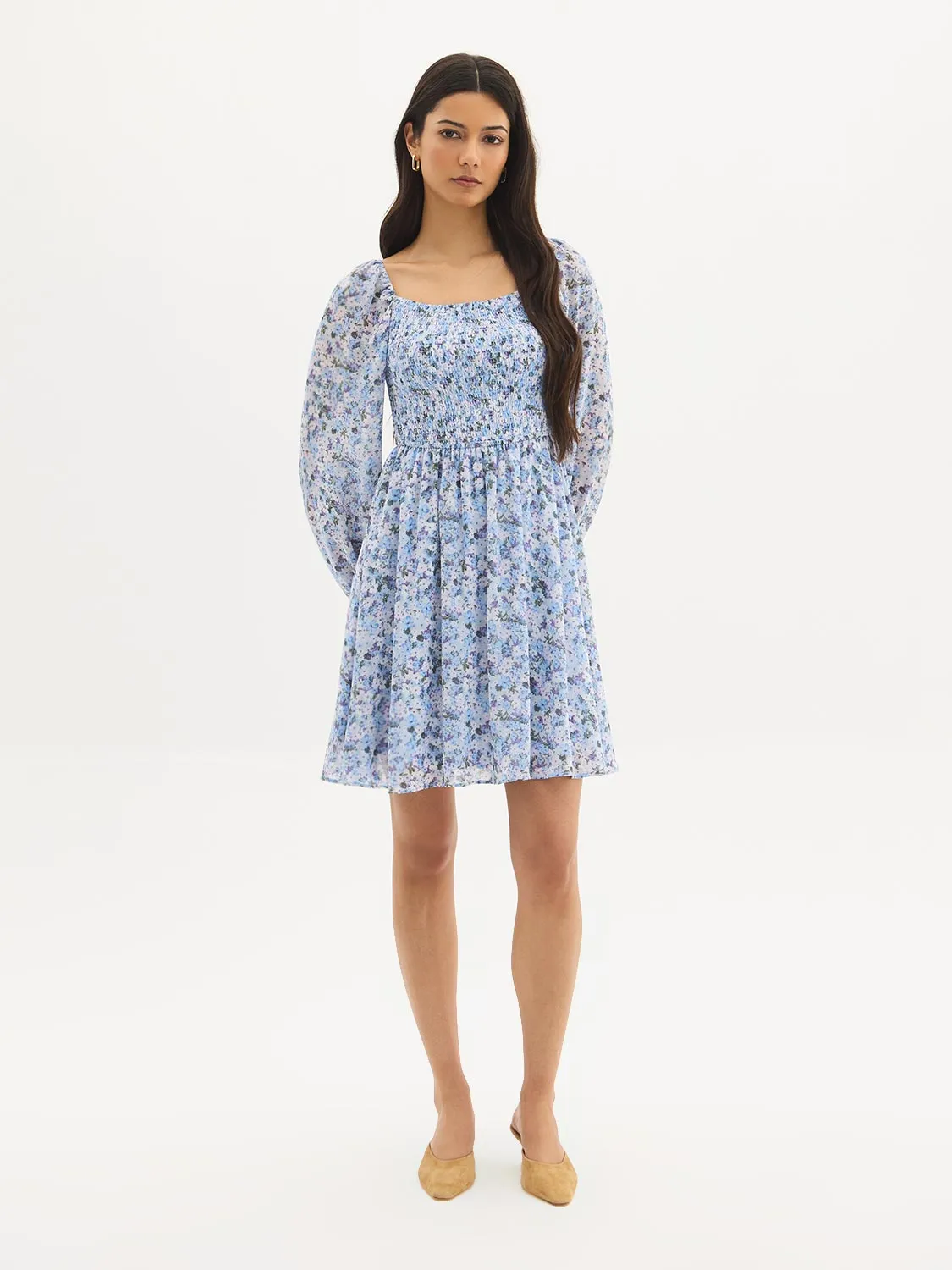 Floral Smocked Mini Dress sold by Suzy Shier product image thumbnail 2