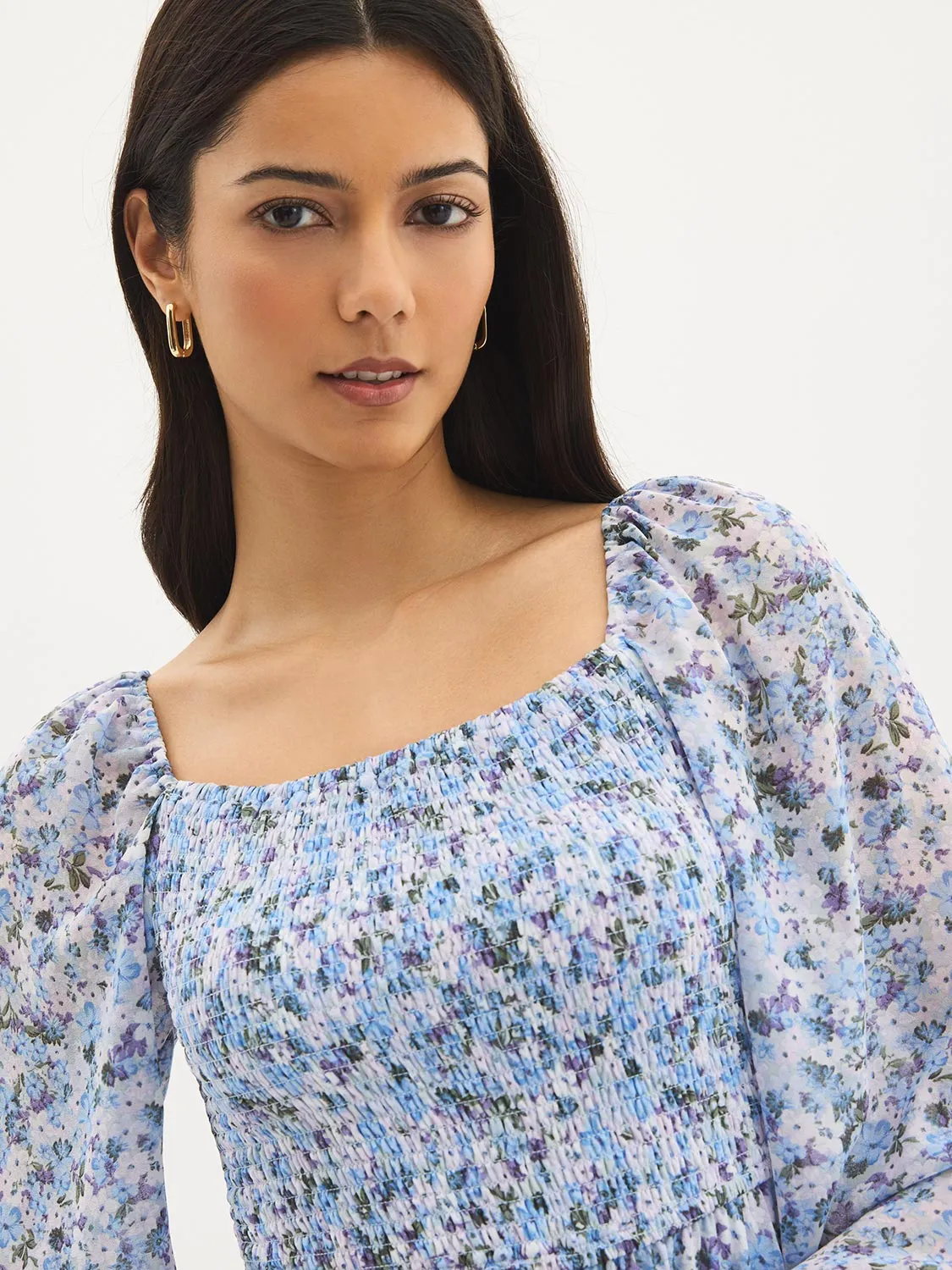 Floral Smocked Mini Dress sold by Suzy Shier product image thumbnail 3