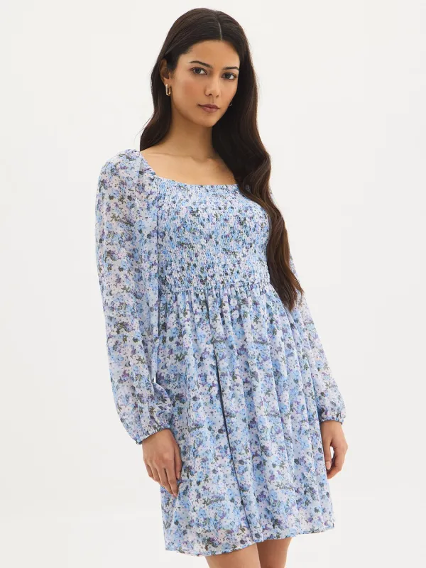 Floral Smocked Mini Dress made by Suzy Shier