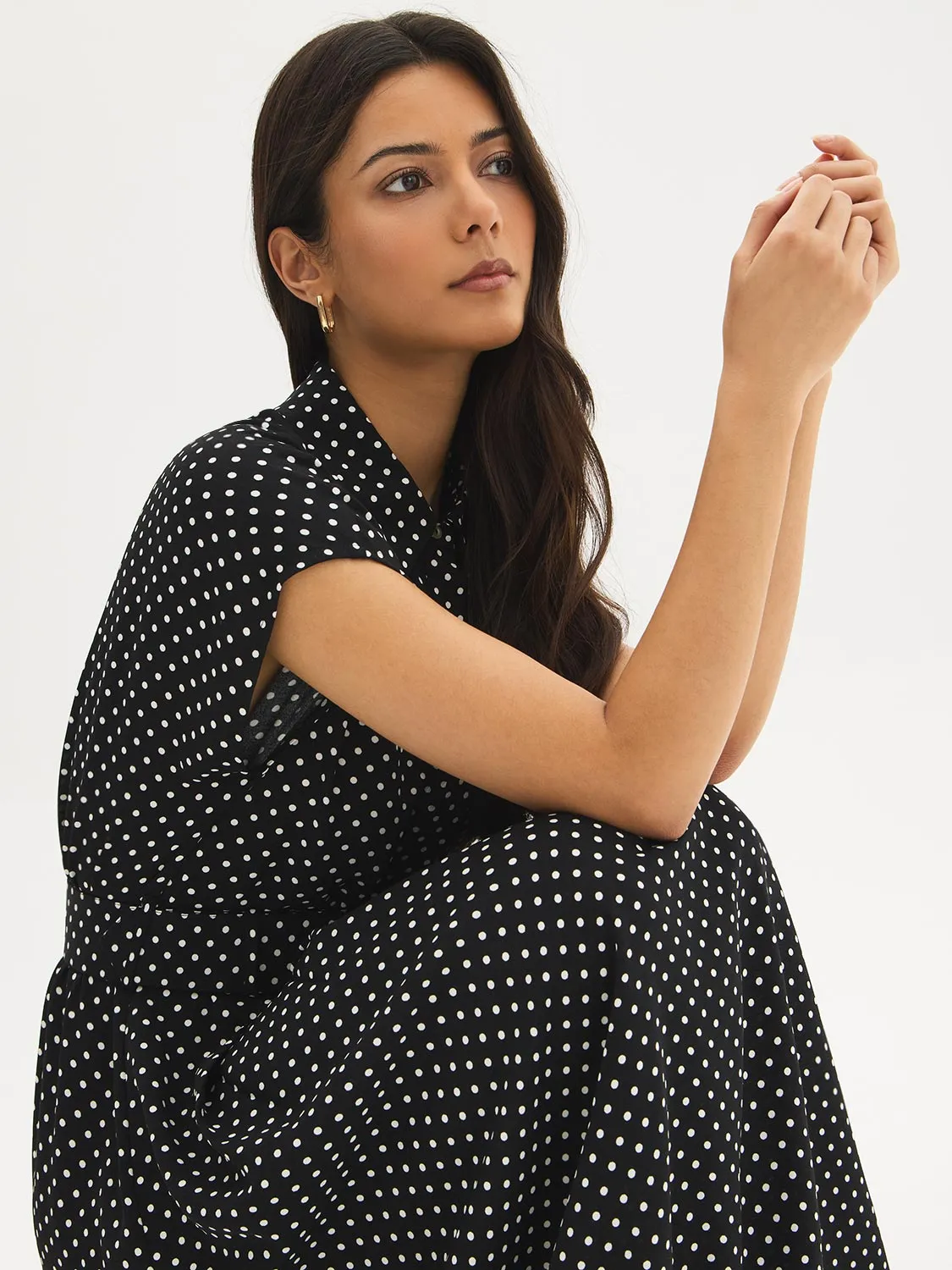 Polka Dot Midi Shirt Dress sold by Suzy Shier product image thumbnail 3