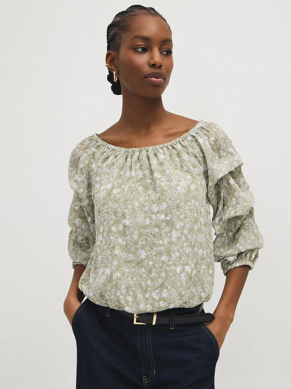 Tiered Bubble Sleeve Top sold by Suzy Shier product image thumbnail 4