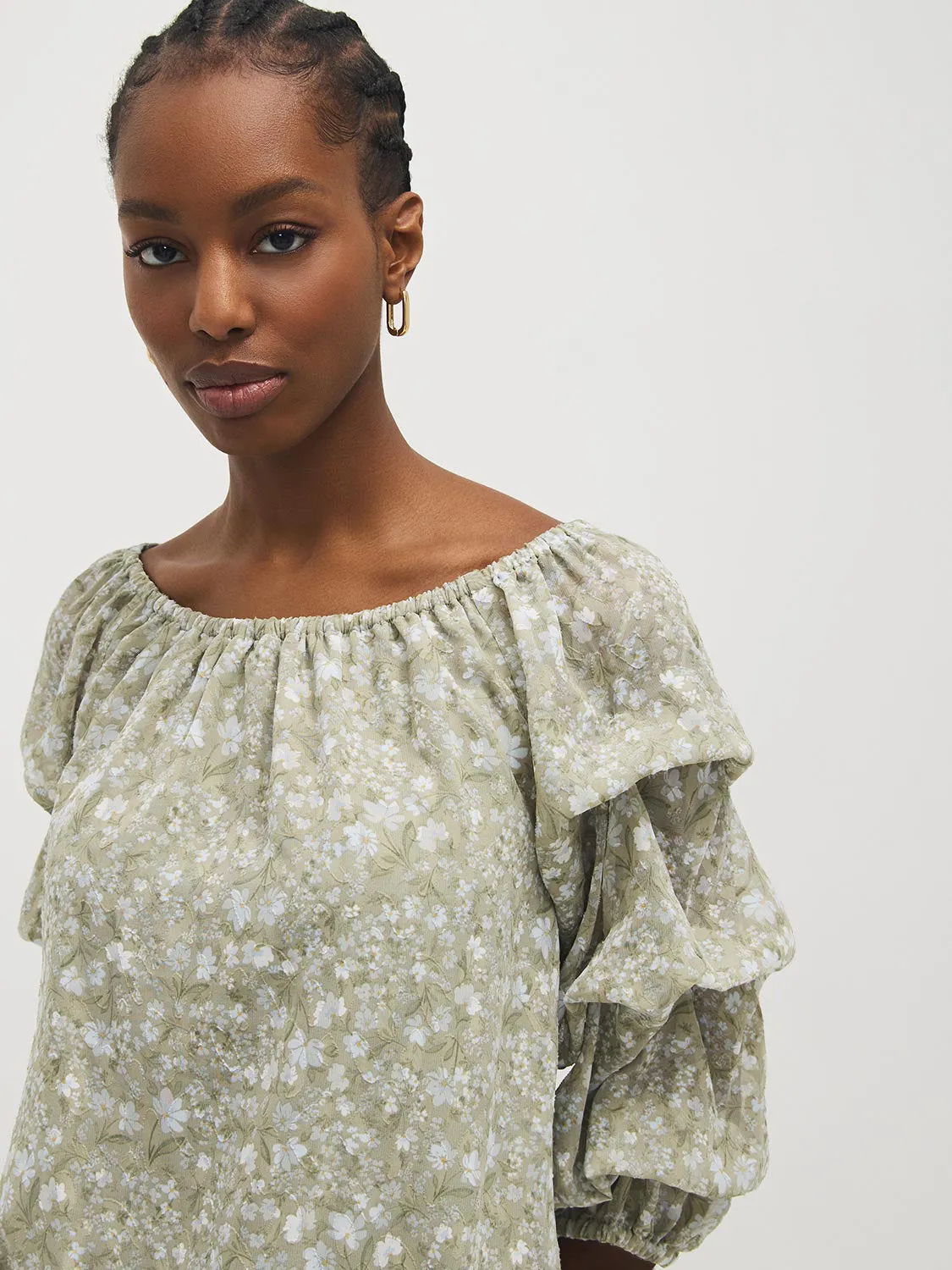 Tiered Bubble Sleeve Top sold by Suzy Shier product image thumbnail 3