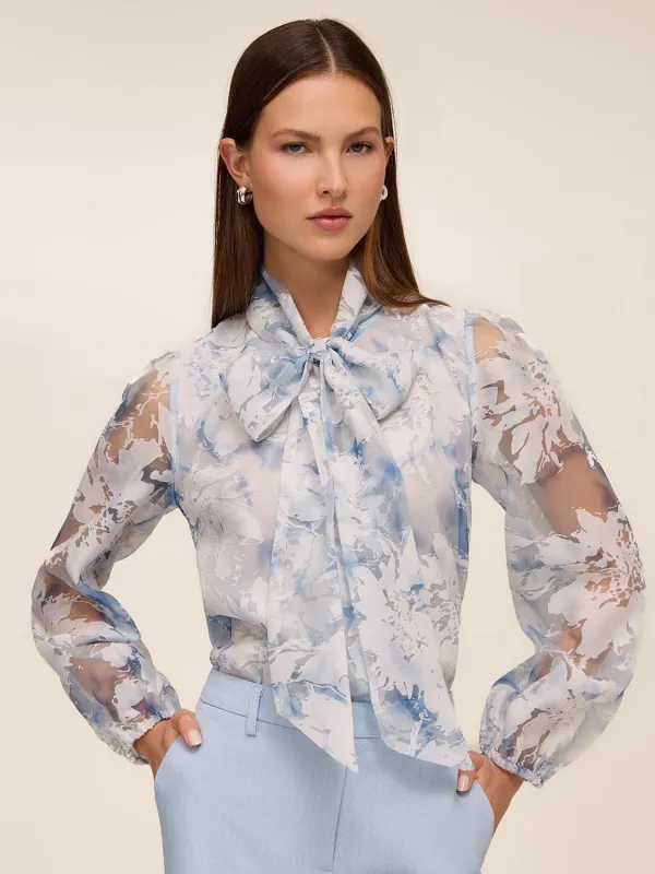 Organza Blouse With Neck Tie made by Suzy Shier