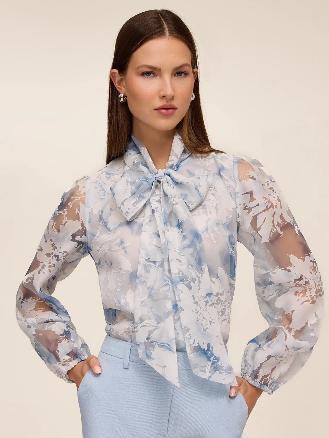 Organza Blouse With Neck Tie sold by Suzy Shier