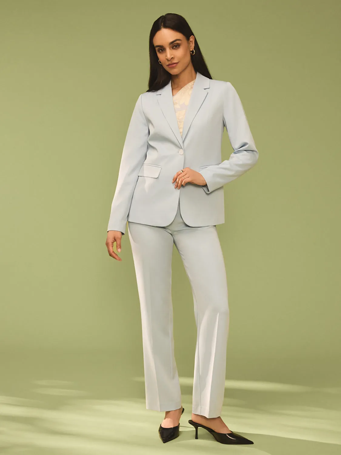 Mid-Rise Straight-Leg Pants sold by Suzy Shier