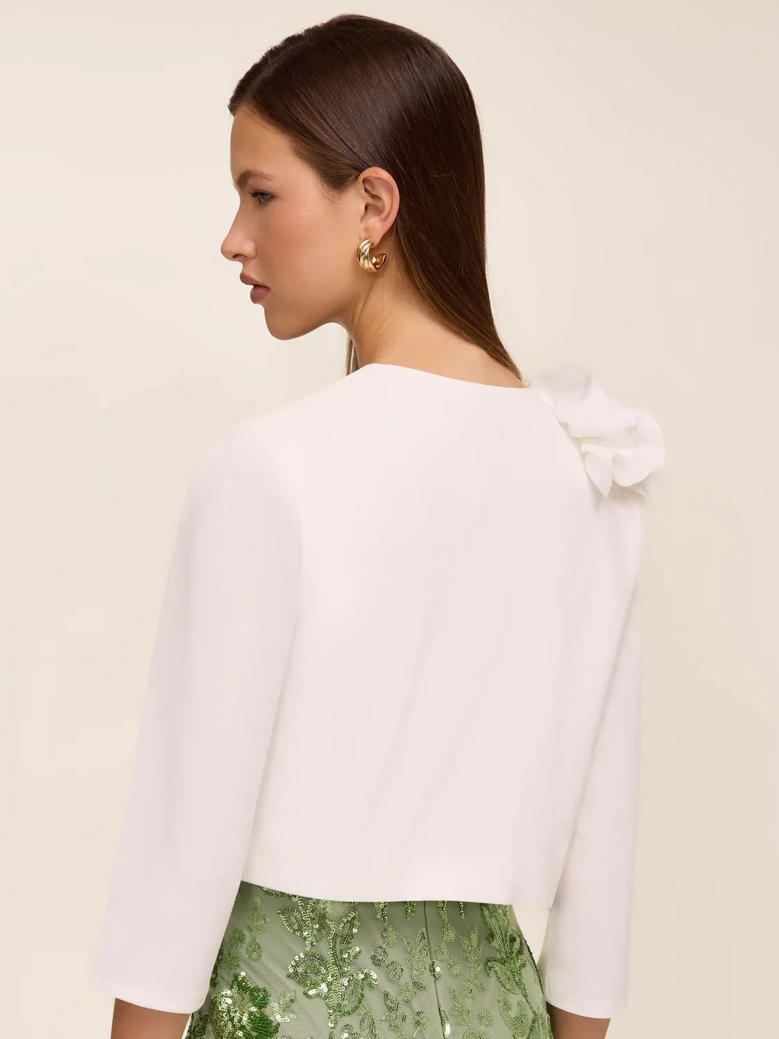 3/4 Sleeve Bolero With Ruffles sold by Suzy Shier product image thumbnail 4