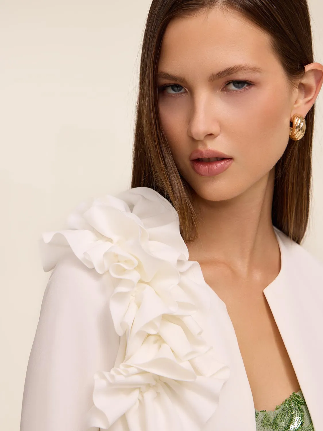 3/4 Sleeve Bolero With Ruffles sold by Suzy Shier product image thumbnail 3
