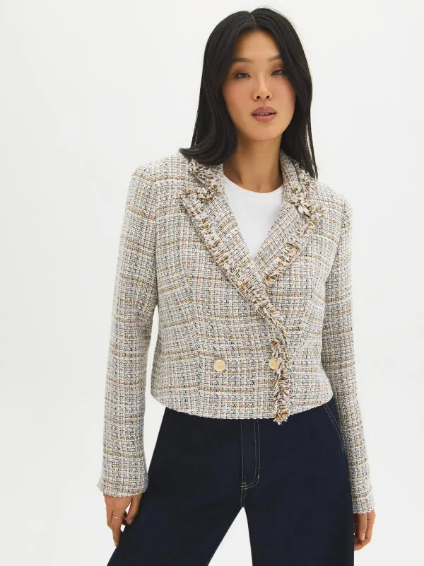 Double-Breasted Boucle Blazer made by Suzy Shier