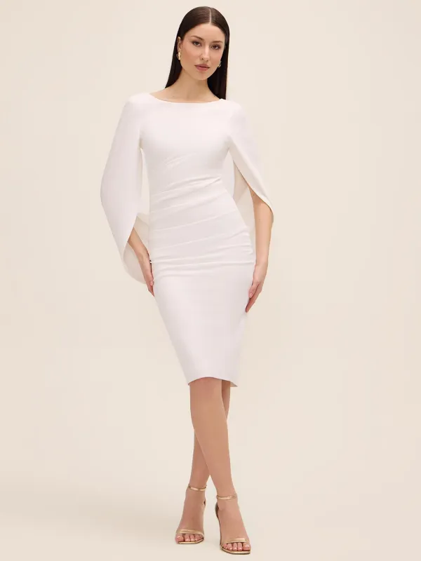 Midi Sheath Dress With Back Cape made by Suzy Shier