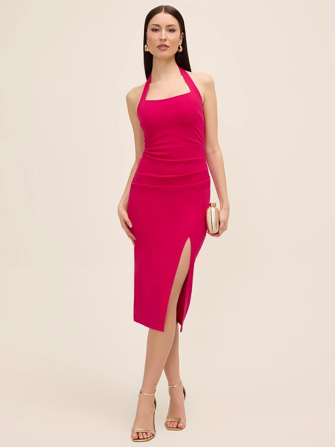 Halter Square Neck Midi Dress sold by Suzy Shier