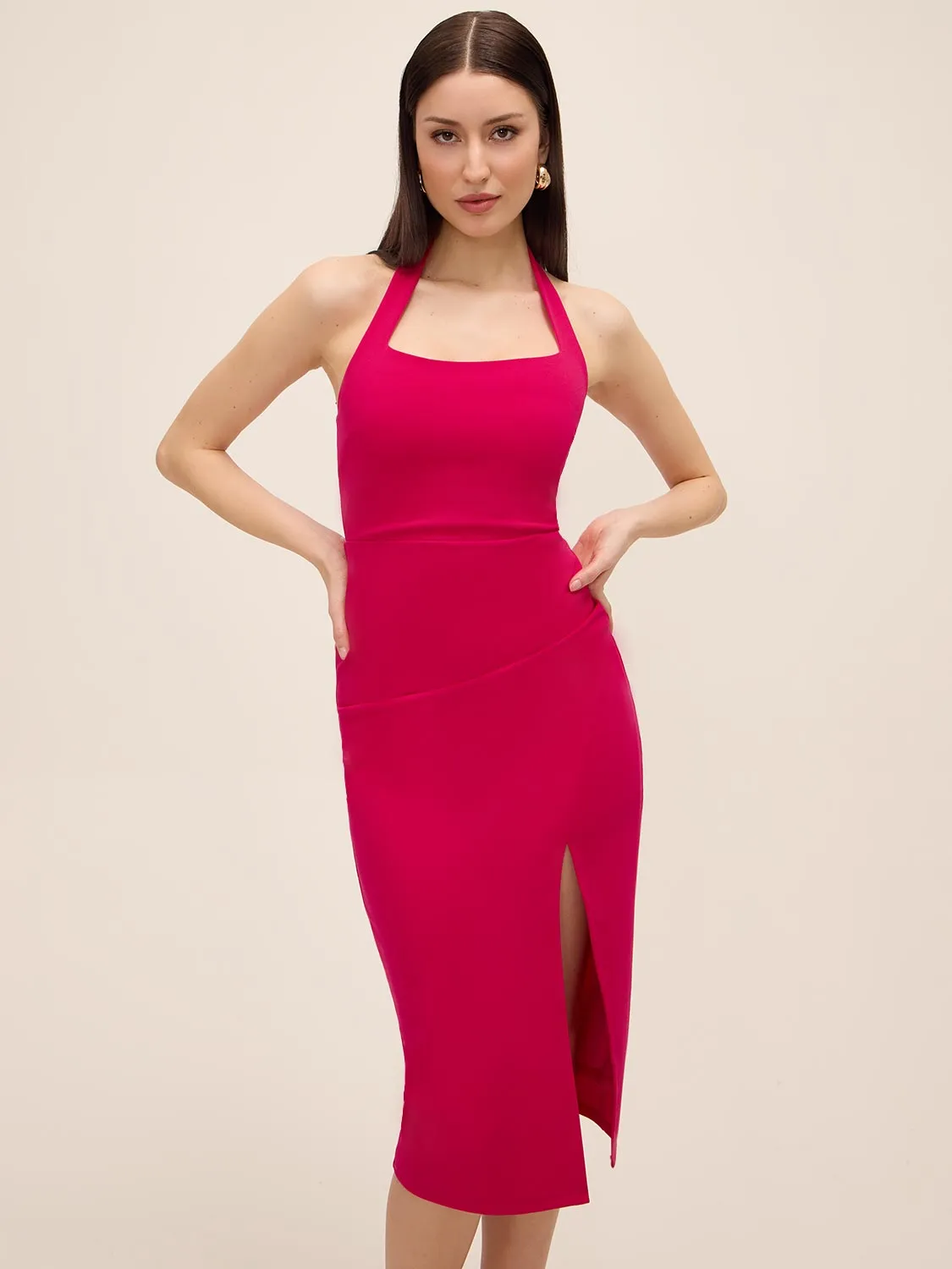 Halter Square Neck Midi Dress sold by Suzy Shier product image thumbnail 3