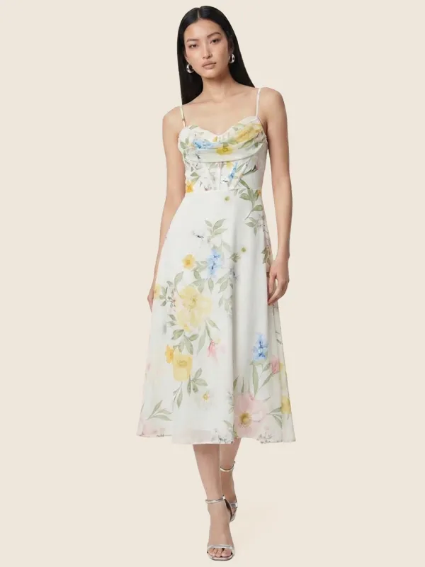 Cowl Neck Floral Midi Dress made by Suzy Shier