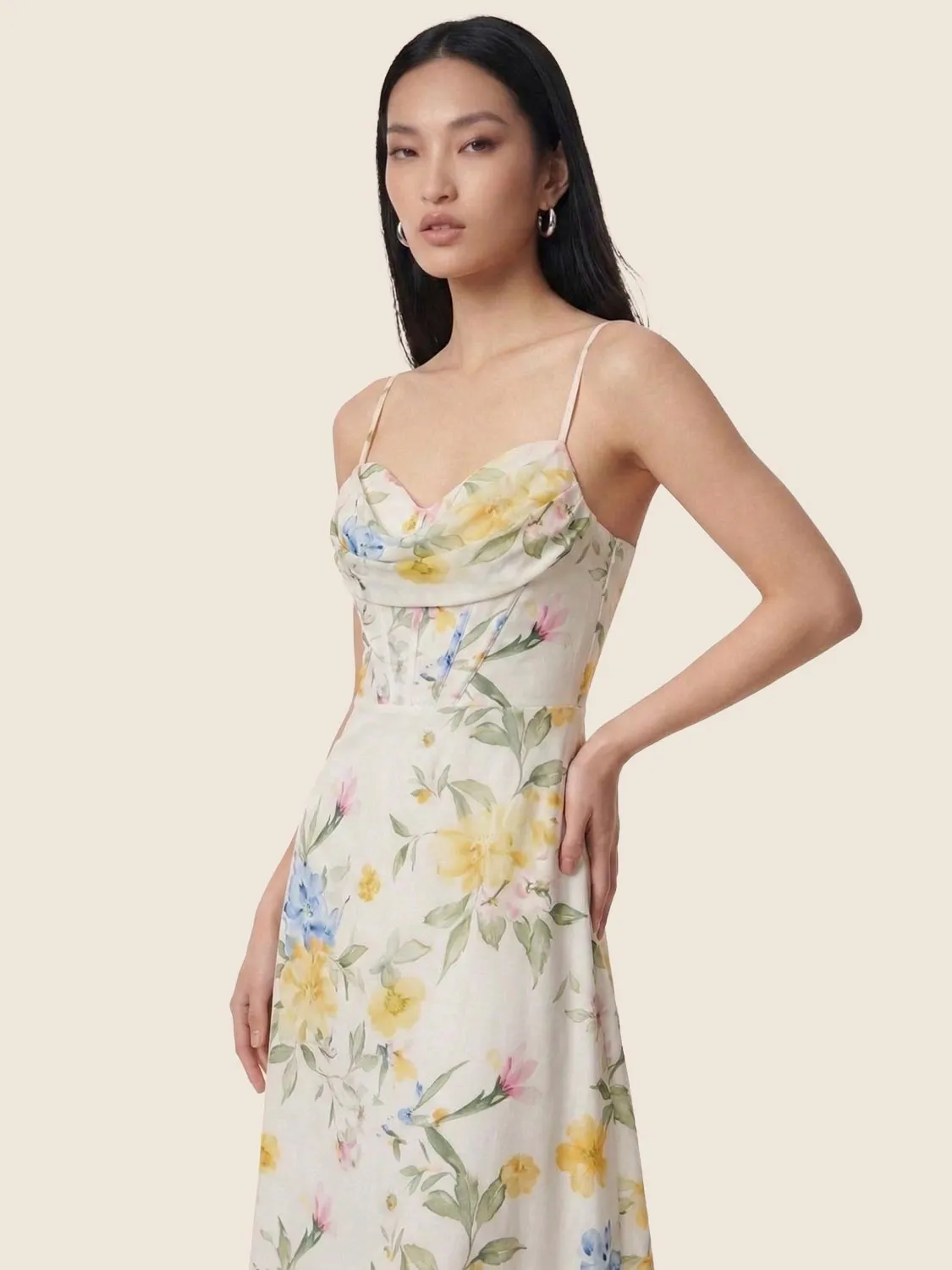 Cowl Neck Floral Midi Dress sold by Suzy Shier product image thumbnail 3